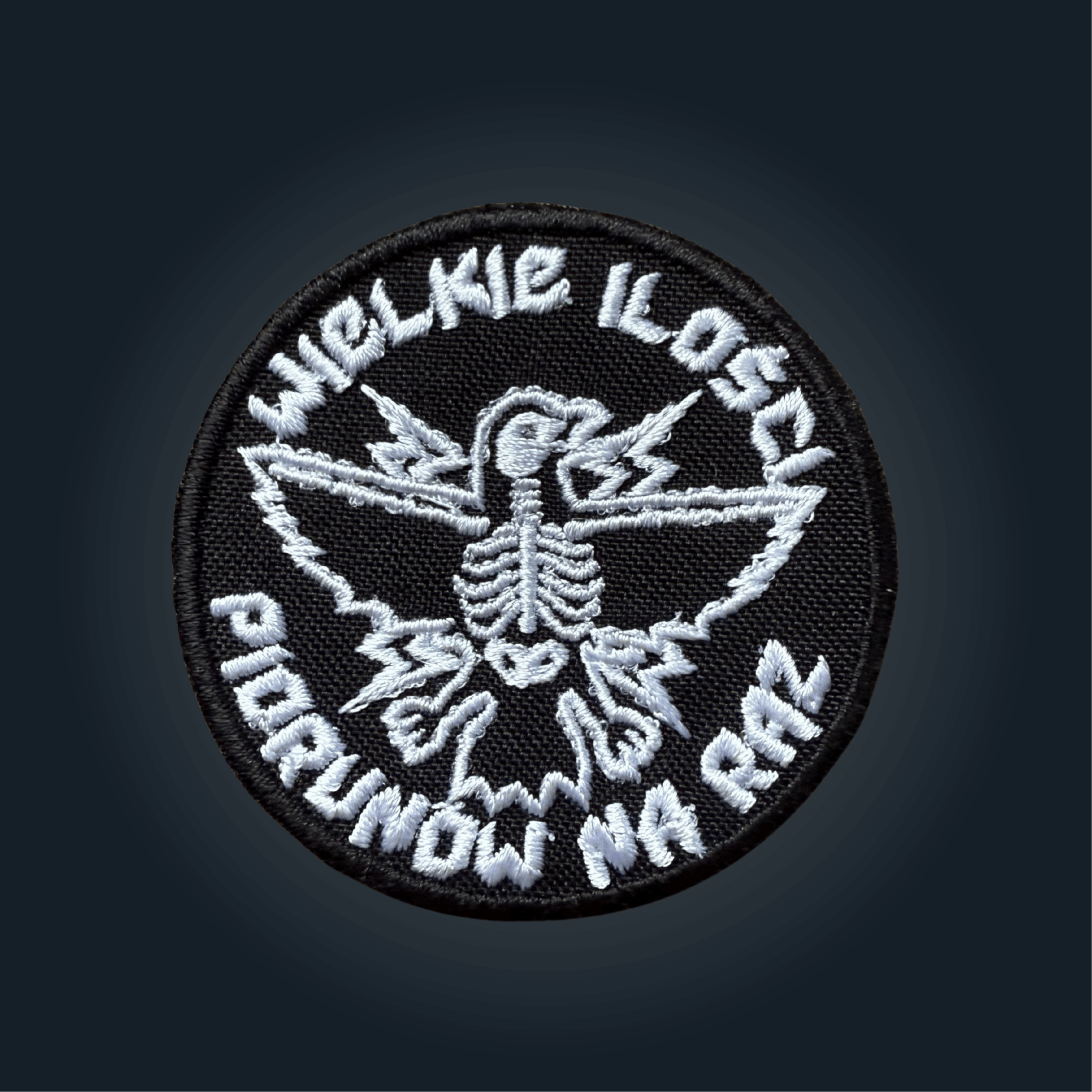 Okrągła haftowana naszywka